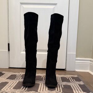 Lucky Brand Suede Black Knee High Boots
